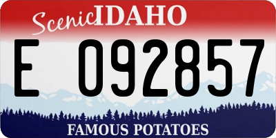 ID license plate E092857