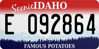 ID license plate E092864