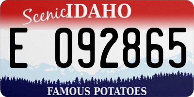 ID license plate E092865