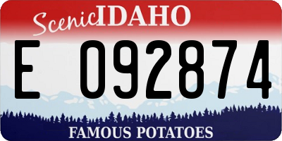 ID license plate E092874