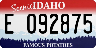 ID license plate E092875