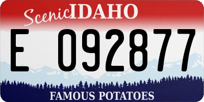 ID license plate E092877