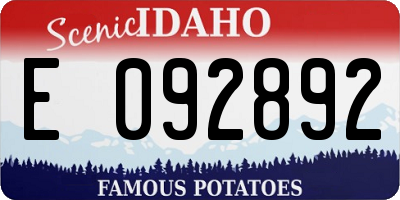 ID license plate E092892