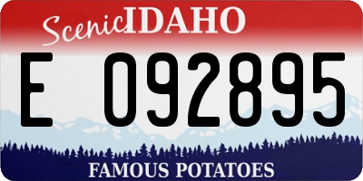 ID license plate E092895