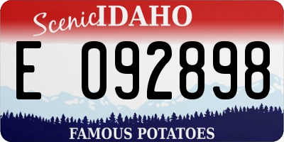 ID license plate E092898