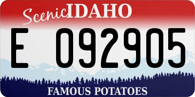 ID license plate E092905