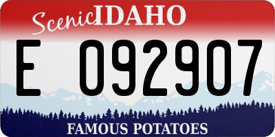 ID license plate E092907