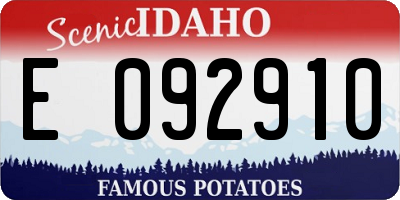 ID license plate E092910