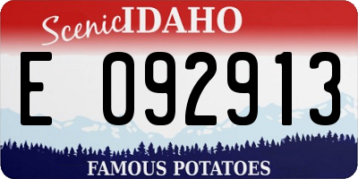 ID license plate E092913