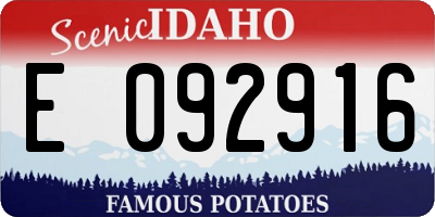 ID license plate E092916