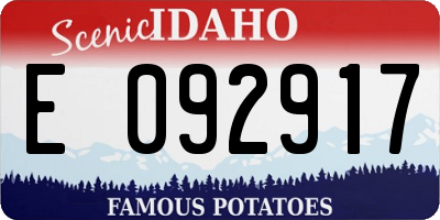 ID license plate E092917
