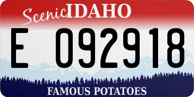 ID license plate E092918