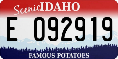 ID license plate E092919