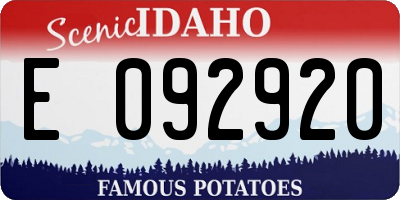ID license plate E092920