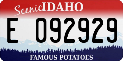 ID license plate E092929