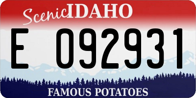 ID license plate E092931
