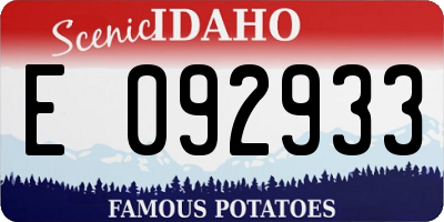 ID license plate E092933