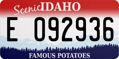 ID license plate E092936