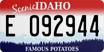 ID license plate E092944
