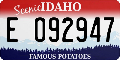 ID license plate E092947