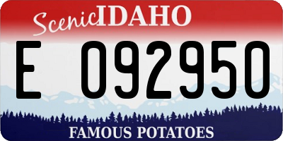 ID license plate E092950