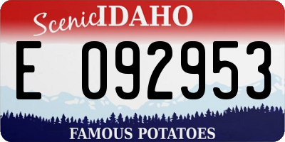 ID license plate E092953