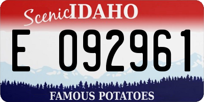ID license plate E092961