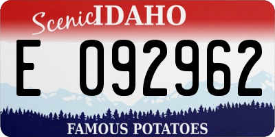 ID license plate E092962