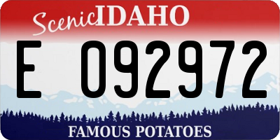 ID license plate E092972