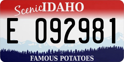 ID license plate E092981