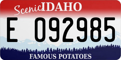 ID license plate E092985