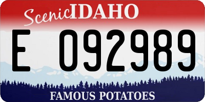 ID license plate E092989