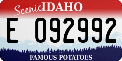 ID license plate E092992