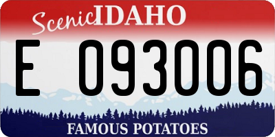 ID license plate E093006