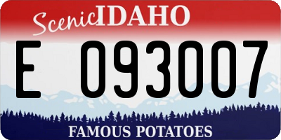 ID license plate E093007