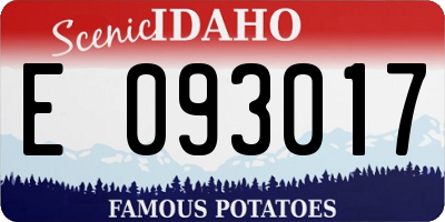 ID license plate E093017
