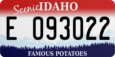 ID license plate E093022
