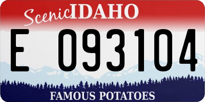 ID license plate E093104