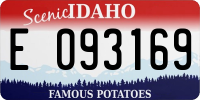 ID license plate E093169