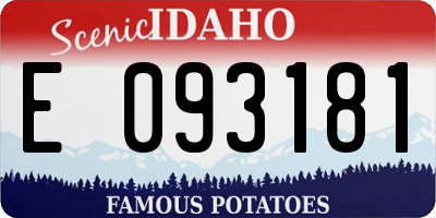 ID license plate E093181