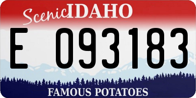 ID license plate E093183