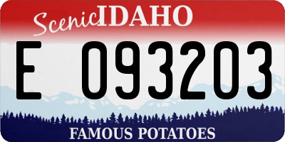 ID license plate E093203