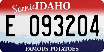 ID license plate E093204