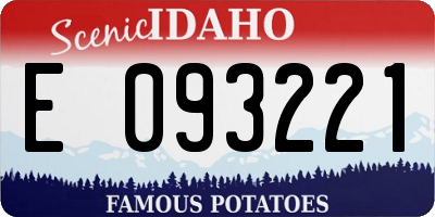 ID license plate E093221