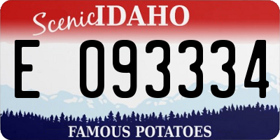 ID license plate E093334