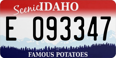 ID license plate E093347