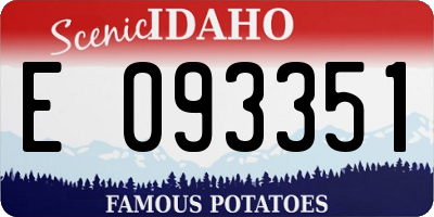 ID license plate E093351