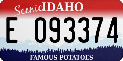 ID license plate E093374