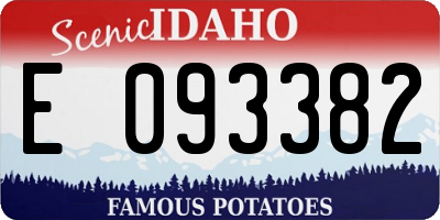 ID license plate E093382