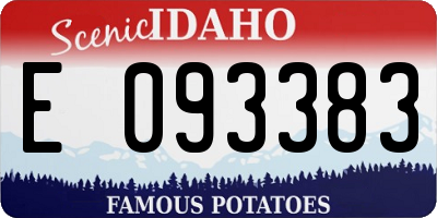 ID license plate E093383